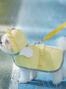 Angel Wings Design Raincoat For Pets, Candy Color, Waterproof & Windproof Dog Cat Cloak, For Small To Medium Dogs & Cats, Breathable And Lightweight Walking & Hiking Essentials With Leash Hook