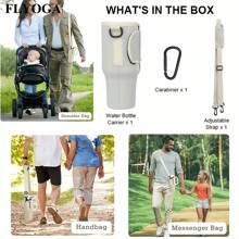 1 件 32/40 盎司氯丁橡胶隔热水瓶手提袋，带肩带的单肩包袖袋支架，带可调节肩带的氯丁橡胶瓶保护支架，适合大多数汽车杯架，隔热大容量手柄杯盖，适合徒步旅行露营， - 多色/多款式 - 查看 8