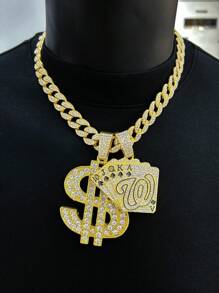 Gorący styl sprzedaży hip-hop pełny stras szczęśliwy poker dolar wygrywający kombinacja wisiorek męski łańcuch - Szczęśliwy dolar hip-hopu - Zobacz 2