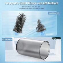 Kit de limpieza para biberón 1 Set de Cepillo Portátil para Botellas, Cepillo de Silicona para Botellas y Tetinas, Escurridor, perfecto para Viajes - Azul - Ver 7