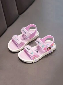 Summer Cartoon New Design Heart-Shape Cute Princess Children Sweet Fashion Casual Soft Bottom Sandals