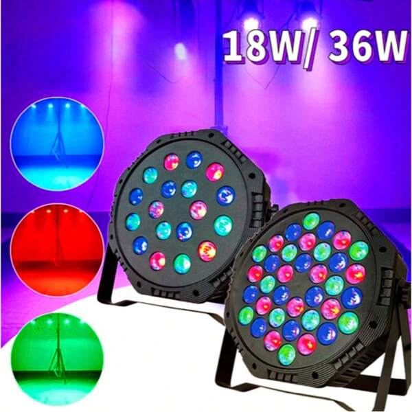 Canhão Refletor 36 Leds RGB Iluminação Profissional DMX Luz de Festa Balada DJ Bivolt
