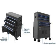 Hart 24-Inch Steel Chest Combo With Built-In Power Strip, 400 Lb Capacity - màu đen - Xem 2