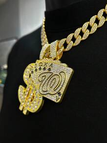 Gorący styl sprzedaży hip-hop pełny stras szczęśliwy poker dolar wygrywający kombinacja wisiorek męski łańcuch - Szczęśliwy dolar hip-hopu - Zobacz 3