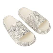 Ontario Women's Thick-Soled Sandals Graffiti Print Slippers Distinctive And Fashionable Slippers - 白色 - 查看 7