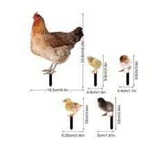 5pcsAcrylic Animal Garden Wooden Stakes Simulate Rabbit Models For Decorative Signage, And Ground Stakes Are Used For Yard Decoration - Multicolor - View 3