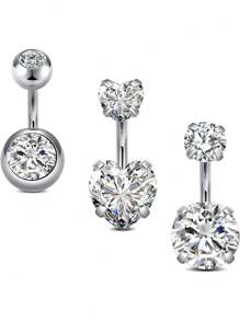 AVYRING 3-5PCS Belly Rings Short Bar Belly Button Rings Short Belly Button Ring Surgical Steel Belly Rings For Women Opal Belly Button Rings Navel Rings Belly Button Piercing Jewelry 6mm - Multicolor - View 8