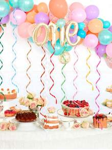 3 件 10 米气球丝带领带、婚礼仪式和房间装饰、生日派对吊旗、气球装饰配件 - 彩色 - 查看 1