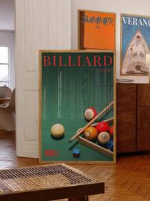 Decoración de Pascua, Cartel de lienzo con estampado retro de billares, Estampado de bola de billar verde, Decoración de dopamina, Arte de , Arte de lujo, Decoración extravagante, Arte de billar, Decoración de dinero, Decoración moderna para el hogar, Para sala de estar y dormitorio, Sin marco