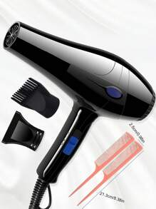 1 pieza Secador de pelo con carcasa de nailon resistente a golpes, alto flujo de aire, control de un solo botón, alta potencia, incluye cepillo de peinado y boquilla concentradora, color aleatorio, enchufe del Reino Unido - Ver 4