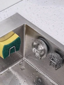 1/2/5 pezzi porta spugne per lavello da cucina, supporto in acciaio inossidabile per spugne, adesivo forte, porta piccole spugne, organizer per spugne, panni e pennelli da cucina, rivestimento antiruggine, resistente all'acqua e asciugatura rapida, ideale per la festa della mamma, Capodanno, San Valentino