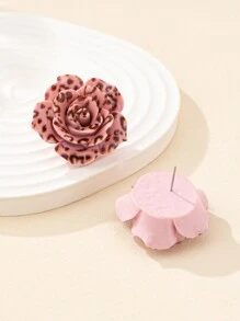 1 对优雅可爱的亚克力豹纹玫瑰花耳环，适合女士佩戴，适合情人节、生日、约会、派对、节日、日常佩戴、妈妈、母亲、母亲节、礼物