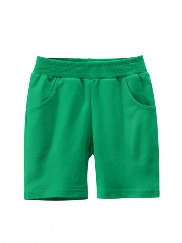 Pantaloncini casual da ragazzo, abbigliamento estivo per bambini, pantaloni a cinque punti, tinta unita, comodi e traspiranti