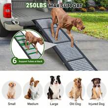 Longest 71" Large Dog Car Ramp,Folding Dog Ramp For Stairs With Anti-Slip Rug Surface,Pet Ramp For Dogs To Get Into A Car,SUV & Trucks,Dog Ramps For Large Medium Small Dogs Up To 250Lbs - Black - View 2