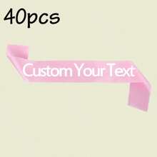 1/2/5/10/20/40 pezzi Nastro di raso personalizzato con testo, fascia con citazione personalizzata, fascia di compleanno personalizzabile, fascia per addio al nubilato/celibato personalizzabile, lunghezza: 160cm/63in, larghezza: 9,5cm/3,74in, 6 stili: nastro rosa/nero/bianco/blu/oro/viola, fascia "Bride To Be", adatta per lui/lei, multifunzionale, decorativa, riutilizzabile, traspirante, adorabile, di alta qualità, carina, colorata, moderna, morbida, personalizzata, unica, regalo ideale per lui/lei