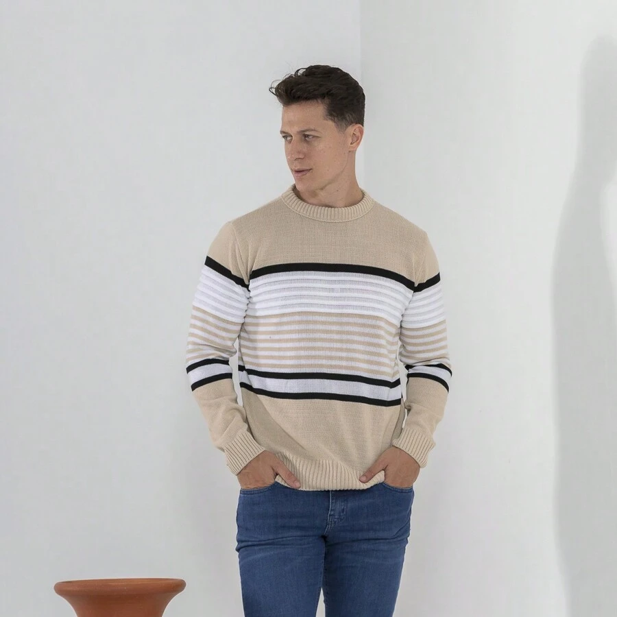 Bulusa Sweater, Men's Sweatshirt Coat, Men's Premium Standard. Spend The Winter With More Style And Elegance. - 薑色 - 查看 1