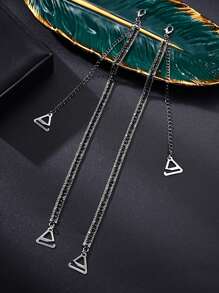 2pcs/Pair Adjustable Rhinestone Bra Straps Anti-Slip Metal Shoulder Straps Bra Accessories For Women Wedding Bikini Dress Bra Straps For Rave - Multicolor - View 6