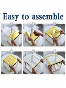 5 pièces de boîtes de ballons transparentes dorées avec 52 lettres, boîtes à blocs claires dorées, pour décoration de fête d'anniversaire, de mariage, de révélation de sexe, réutilisables, dans une boîte-cadeau, Noël