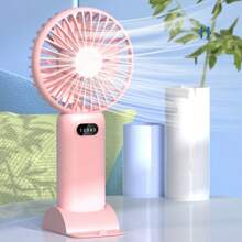 Portable Rechargeable Mini Fan For Hand Or Table 5 Speeds With Quality - 米色 - 查看 6