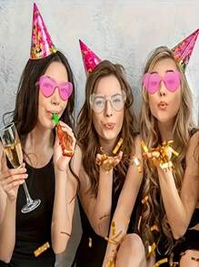 10pcs Heart Shaped Frameless Fashion Plastic Glasses, Suitable For Weddings, Parties, Valentine's Day, Photography Props, Unisex Decorative Eyewear For Holidays, Anniversaries, General Use - Fashionable Frameless Party Glasses, Suitable For Ladies, Red, Pink And Rose Red