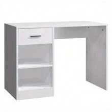 100cm Computer Desk Study Writing Table PC Laptop Desk With Drawer 2 Shelves - White - View 3