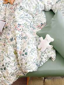 Vclife Vintage Floral Comforter Set Four Sizes, All Seasons Muslin Cotton Bedding Set, 3 Pieces Farmhouse Shabby Chic Jacquard Floral Comforter Set Perfect For Women And Men - 化纖印花被子-玲瓏+淺綠 - 查看 2