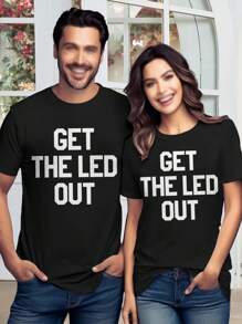 Valentine's Day 'Get The Led Out' Biker T-Shirt (Norman Reedus Ride Inspired) - 80s Style For Ladies - Black - View 1