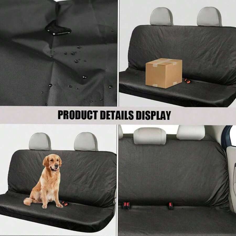 Waterproof Back Rear Seat Cushion Pet Dog Seat Cover Protector Universal Car SUV - Black - View 1
