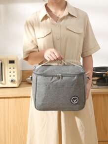 1 peça Bolsa de Almoço Isolada com Padrão de Urso - Caixa de Almoço Bolsa Térmica Macia Resfriadora para Homens e Mulheres Adultos, À Prova d'Água e Portátil para Escola e Escritório - Mantenha seus Alimentos Frescos e Saborosos (Cinza) Natal para Presente de Feriado