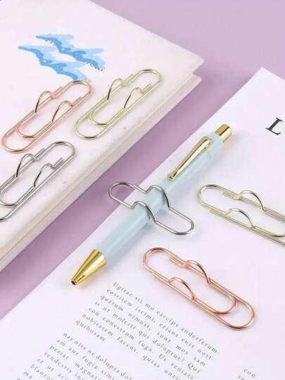 3/6 stuks creatieve penclip, notitieboekpeninzetstuk, kantoorbenodigdheden, accessoires voor handig dragen, penhouder, pengesp, multifunctionele paperclip, leermiddelen