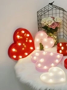 1 pieza Luz de decoración en forma de corazón romántico LED para propuesta sorpresa, lámpara de señal LED para decoración de fiesta, luz nocturna pequeña, adorno de exhibición para días festivos - luz cálida - Ver 9