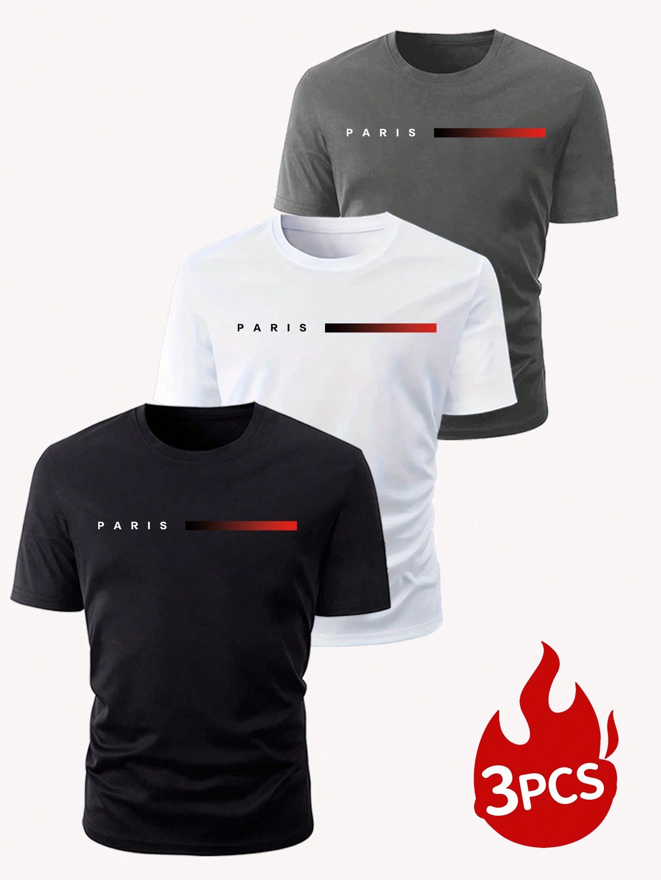 Men's Summer Plain Round Neck Short Sleeve Casual T-Shirt