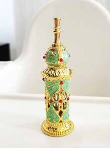 带水钻的复古优雅金属可再填充瓶，家居装饰展示瓶，适用于香水、精油、生日礼物、情人节礼物 - 彩色 - 查看 5