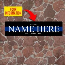 Customized Police Badge Wall Decor - Personalized Metal Name Plate, Perfect Gift For Law Enforcement, 4x16 Inches - Multicolor - View 1