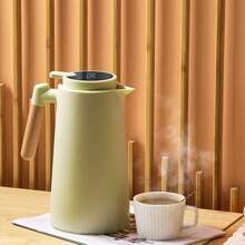 Nordic Thermal Bottle 1L Coffee Tea Wooden Handle Luxury - Màu xanh Bạc hà - Xem 6