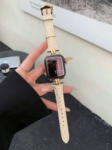 1 szt. Pasek skórzany do zegarka Apple Fashion Casual dla kobiet i mężczyzn, kompatybilny z paskiem do zegarka 40 mm, 49 mm, 44 mm, 45 mm, 46 mm, 41 mm, 42 mm, 38 mm, kompatybilny z serią zegarków Ultra 10 SE 9 8 7 6 5 4 3 2 1 Akcesoria do zegarka