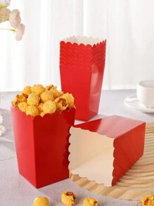 10/24 件红色食品盒、薯条盒、爆米花杯、爆米花桶、生日派对装饰和家庭电影之夜零食盒，适用于午餐盒、面包店面包、汉堡餐厅 - 大紅色 - 查看 3