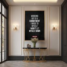 Commitment To Self In Working Out Large Wooden Framed Wall Art Home Decor Canvas Painting- For Bedroom, Bathroom, Living Room, Office, Kitchen, Holiday Gift- 1pc - Multicolor - View 5