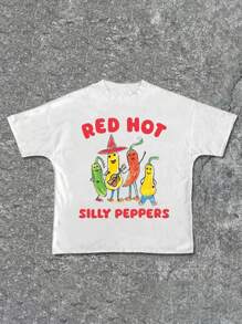 Camisetas gráficas de mujer con cuello redondo, mangas cortas y estampado de letras, para el verano