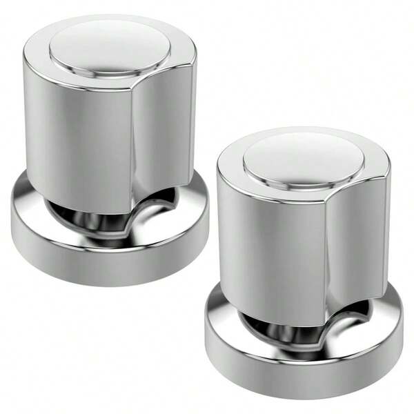 2 Acabamento Registro C40 Metal Cromado Base Padrão Deca 16 Estrias Compatível Pressão Gaveta Geral