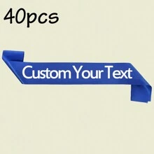 1/2/5/10/20/40 pezzi Nastro di raso personalizzato con testo, fascia con citazione personalizzata, fascia di compleanno personalizzabile, fascia per addio al nubilato/celibato personalizzabile, lunghezza: 160cm/63in, larghezza: 9,5cm/3,74in, 6 stili: nastro rosa/nero/bianco/blu/oro/viola, fascia "Bride To Be", adatta per lui/lei, multifunzionale, decorativa, riutilizzabile, traspirante, adorabile, di alta qualità, carina, colorata, moderna, morbida, personalizzata, unica, regalo ideale per lui/lei