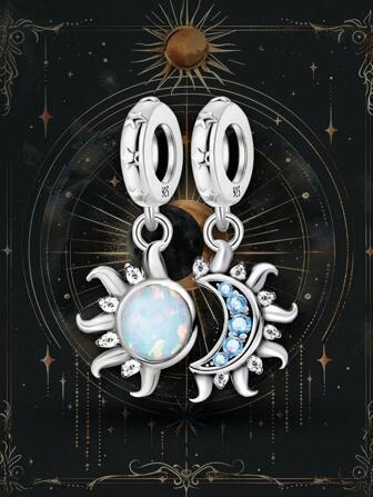 1 件时尚月亮和星星串珠适合女士手链手镯 DIY 珠宝制作和日常服装搭配珠宝装饰适合女孩