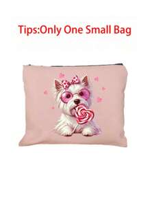 Bolso de lino con bloque de color + Bolsa pequeña con correa de mano, bolsa de almacenamiento, cartera, estampado lindo de perro, la primera opción de regalo para amantes de los perros, bolsa de compras de lino simple, bolsa reutilizable para compras de comestibles y bolsa de maquillaje, cartera, bolsa de regalo para vacaciones