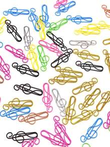 10/20pcs Note Paper Clip Music Office Accessories Desk Bookmark Office School Notebook(Random Style),Back To School,School Supplies - Multicolor - View 3