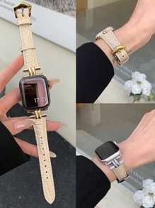 1 szt. Pasek skórzany do zegarka Apple Fashion Casual dla kobiet i mężczyzn, kompatybilny z paskiem do zegarka 40 mm, 49 mm, 44 mm, 45 mm, 46 mm, 41 mm, 42 mm, 38 mm, kompatybilny z serią zegarków Ultra 10 SE 9 8 7 6 5 4 3 2 1 Akcesoria do zegarka