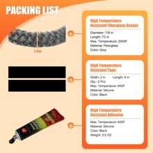 Wood Stove Gasket, 7/8" Wood Stove Door Gasket Kit, Gasket Rope Replacement For Stove Or Fireplace Doors, Grey Color Fiberglass Gasket