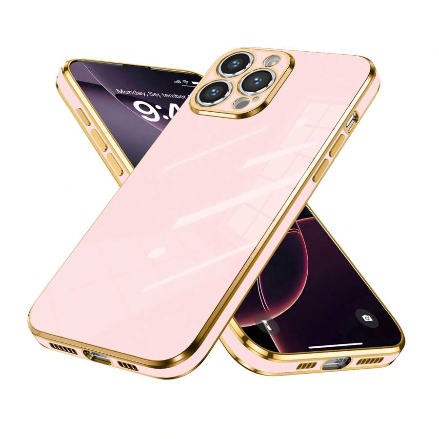Electroplated Anti-Scratch Phone Case + Full Set Of Phone Cases Compatible With Apple IPhone 11/12/13/14/15/16 Pro Max, Galaxy S22/23/24+ U, A01/2/3/4/5/6/5/4/3/2 1, M1/2/3/4/5/54321, Redmi Note 14/13/12/11 Pro 1 C/A 3 And More Model Phone Cases - Pink - View 1