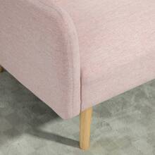 HOMCOM Sofá Cama de 2 Plazas Moderno Sofá Cama Plegable Tapizado en Lino Sintético con Respaldo Ajustable en 3 Niveles y Reposabrazos Desmontables para Salón Oficina 173x75x73 cm Rosa - Rosa - Ver 9