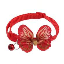 5pcs Bow-Knot Decor Pet Collar Butterfly Design Polyester Pet Collar Suitable For Cats And Small Dogs, Indoor/Outdoor Use
