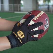 Guantes de receptor deportivo, guantes de fútbol americano para jóvenes y adultos - Pantalla táctil-lineman-negro/dorado - Ver 8